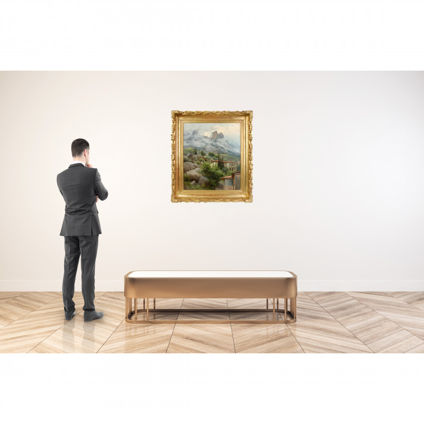 Картина "Крымский пейзаж, Алупка"