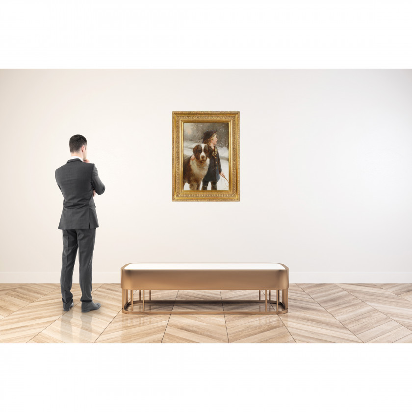 Картина "Мальчик с собакой"