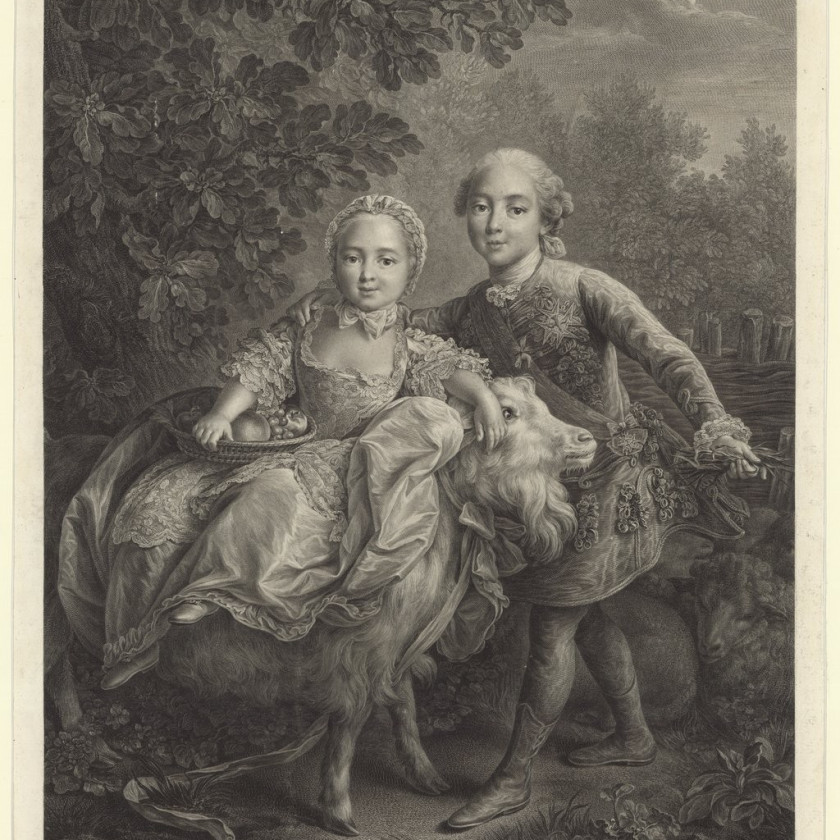 Porcelāna figūra "Grāfs d'Artois un viņa māsa, Madam Klotilde"