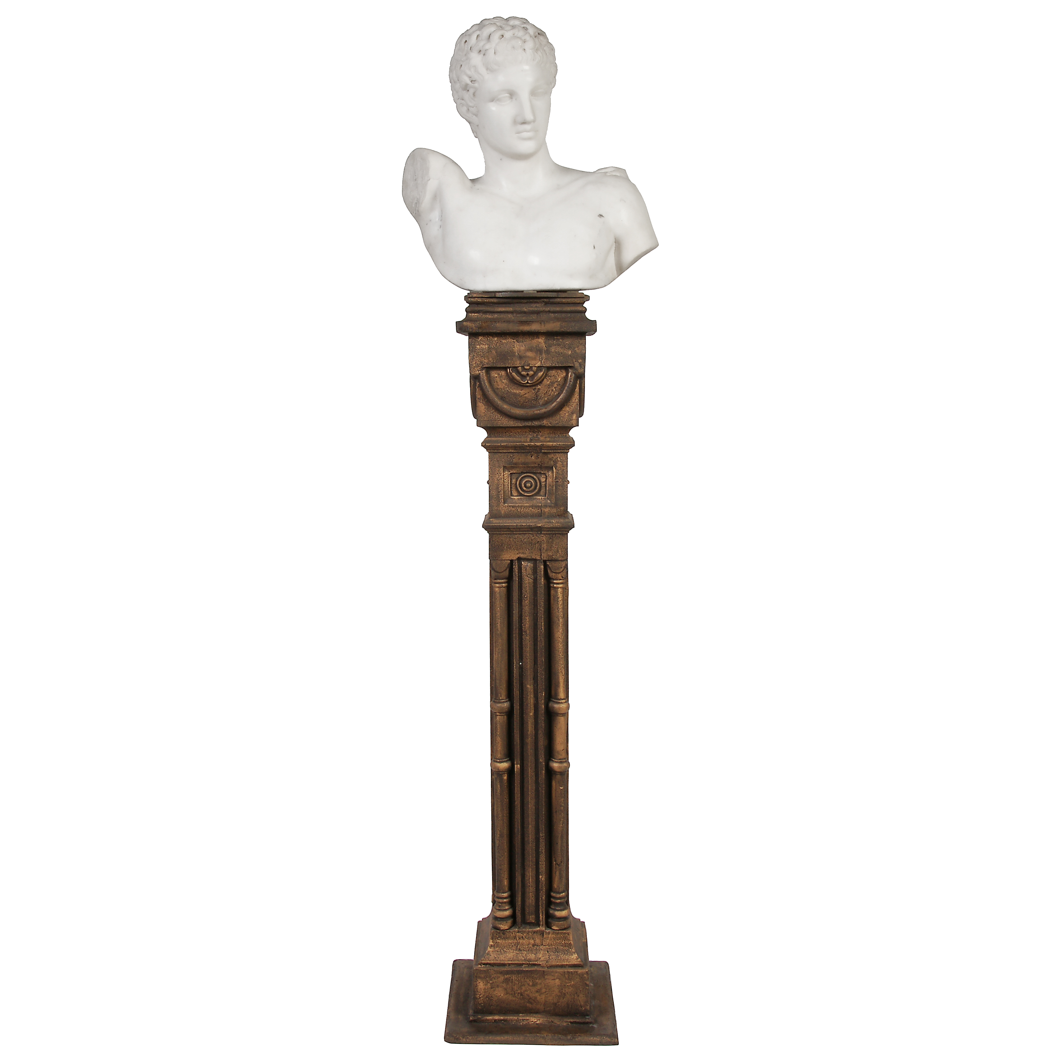 Other : Marble bust Hermes with a column